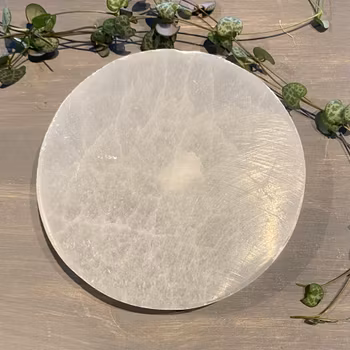 Selenitplatta Rund större
