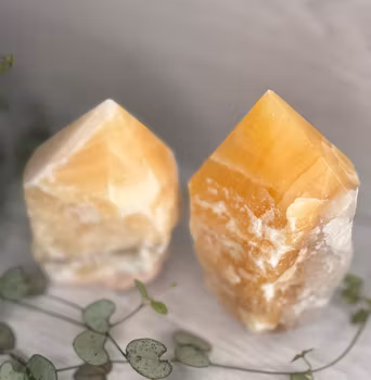 Orange Kalcit Råspets