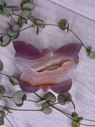 Fjäril i Druzy Agat