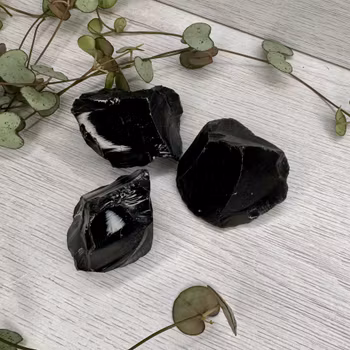 Rå Svart Obsidian