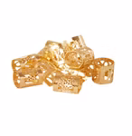 🎀 Metal Beads Gold – Guldfärgade metallpärlor för hår och flätor