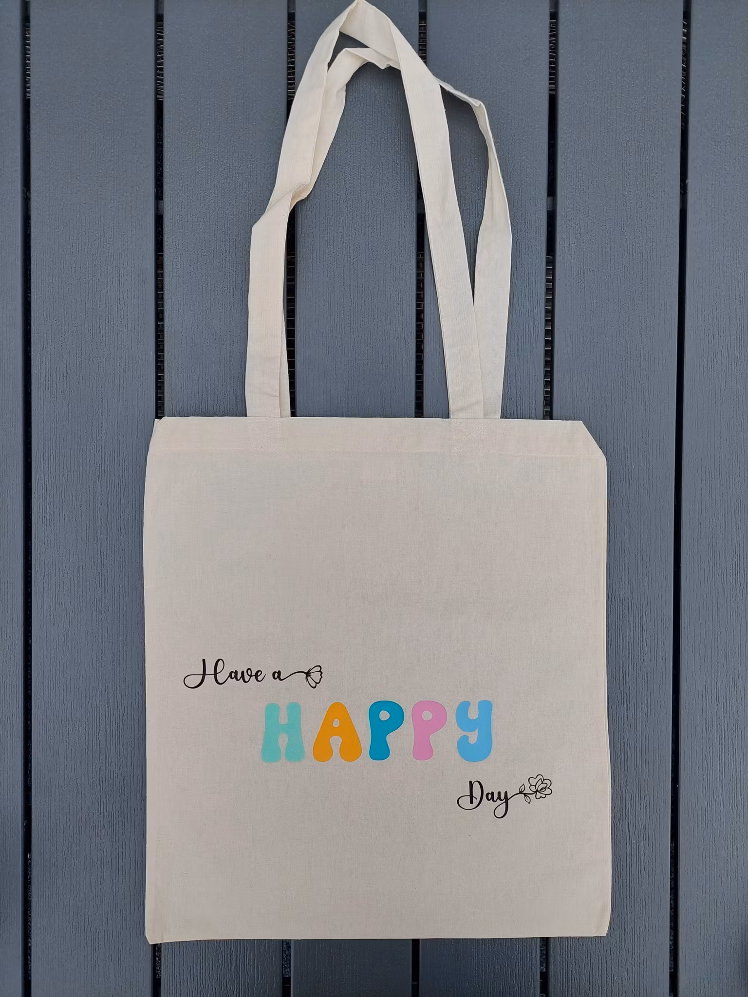 Tygkasse Have a happy day