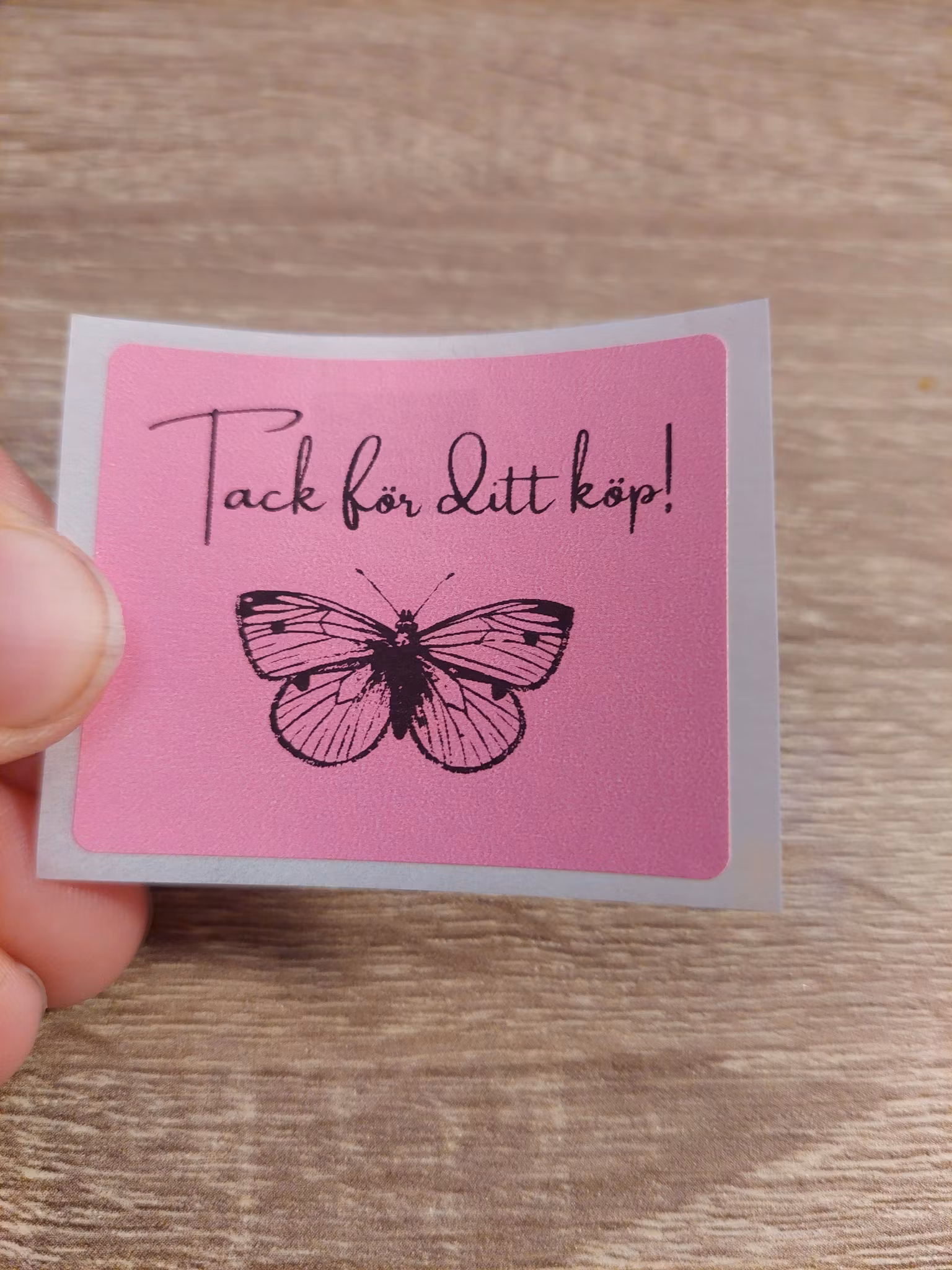 Etikett Rosa Tack för ditt köp!