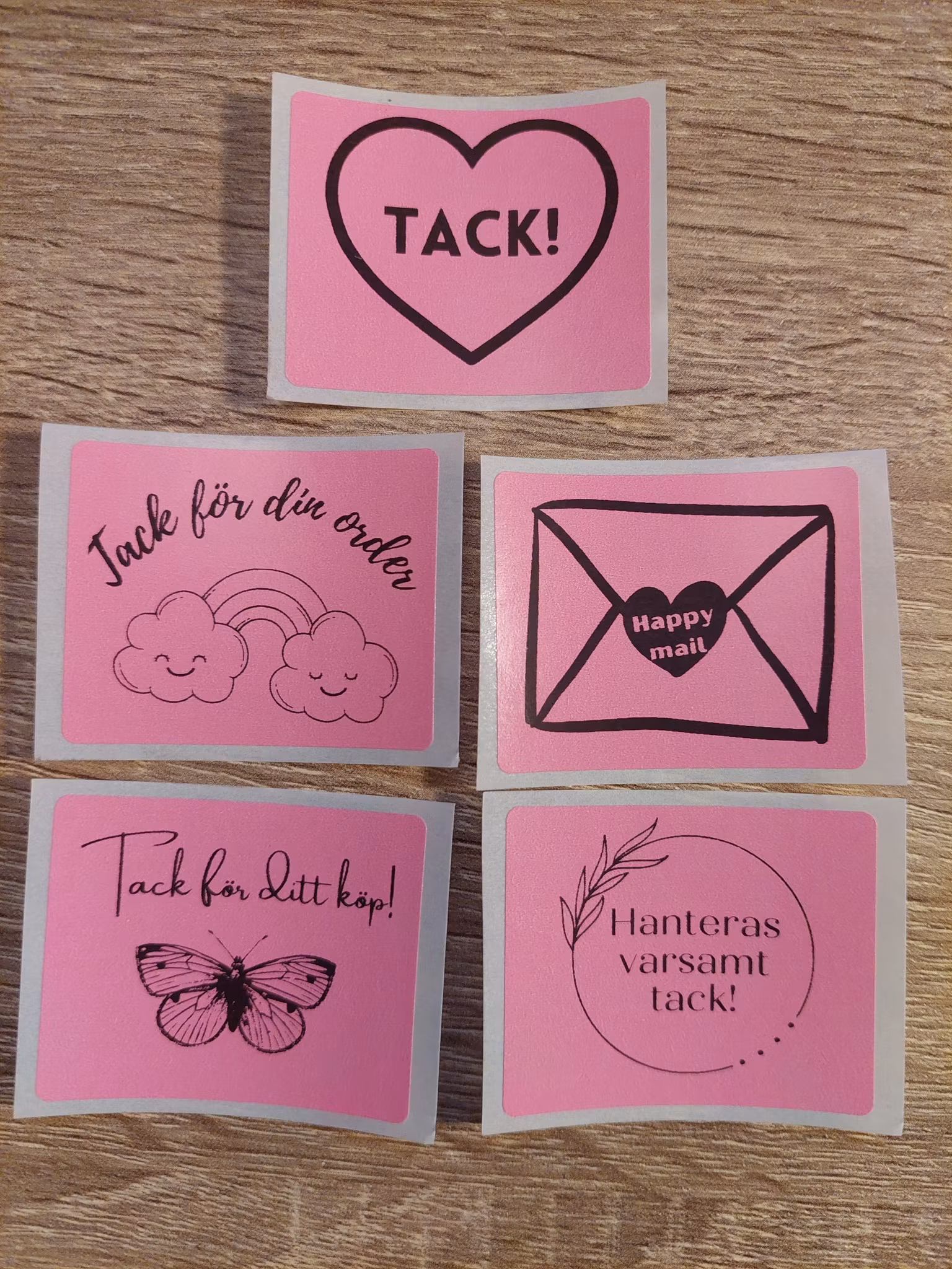 Etikett Rosa Tack för ditt köp!