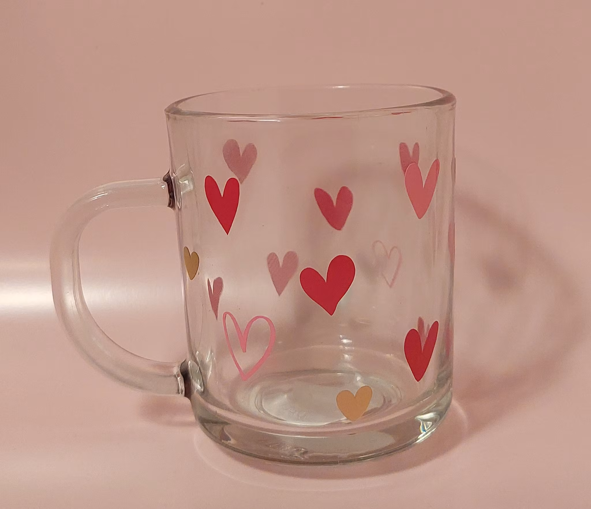 Mugg glas hjärtan