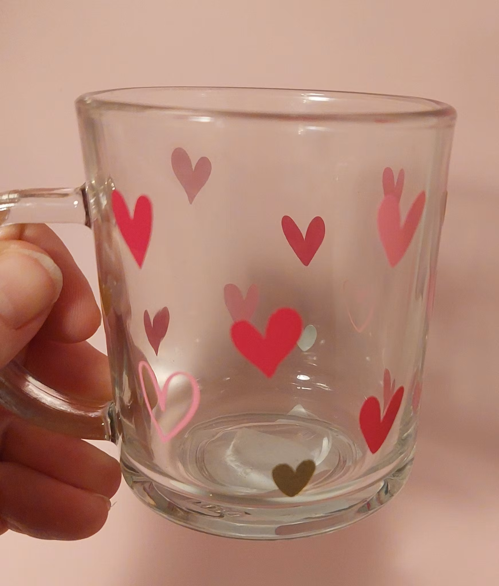 Mugg glas hjärtan