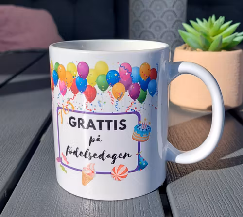 Mugg Grattis på födelsedagen