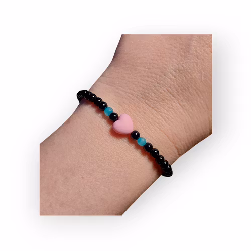 Armband hjärta svart
