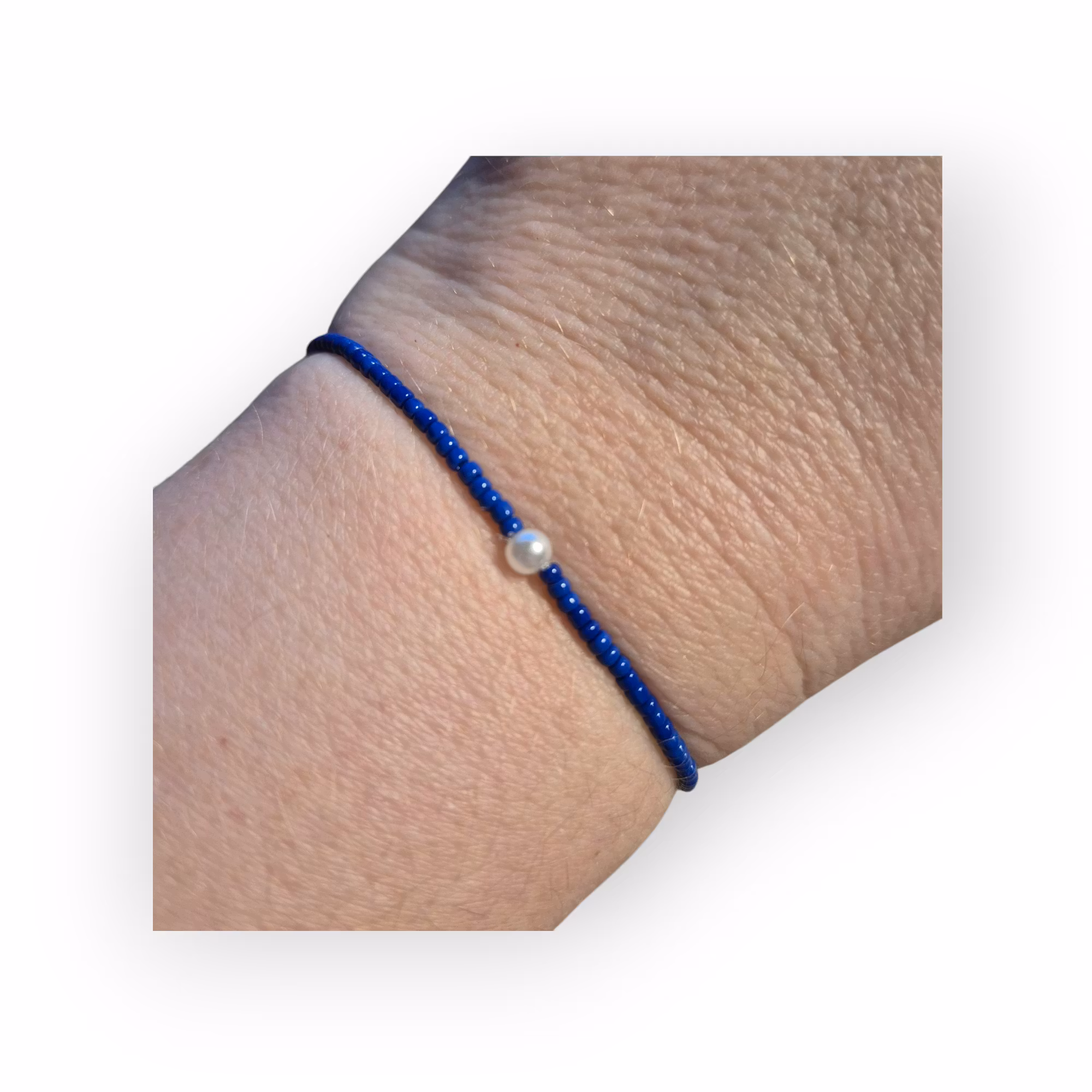 Armband blå med pärla