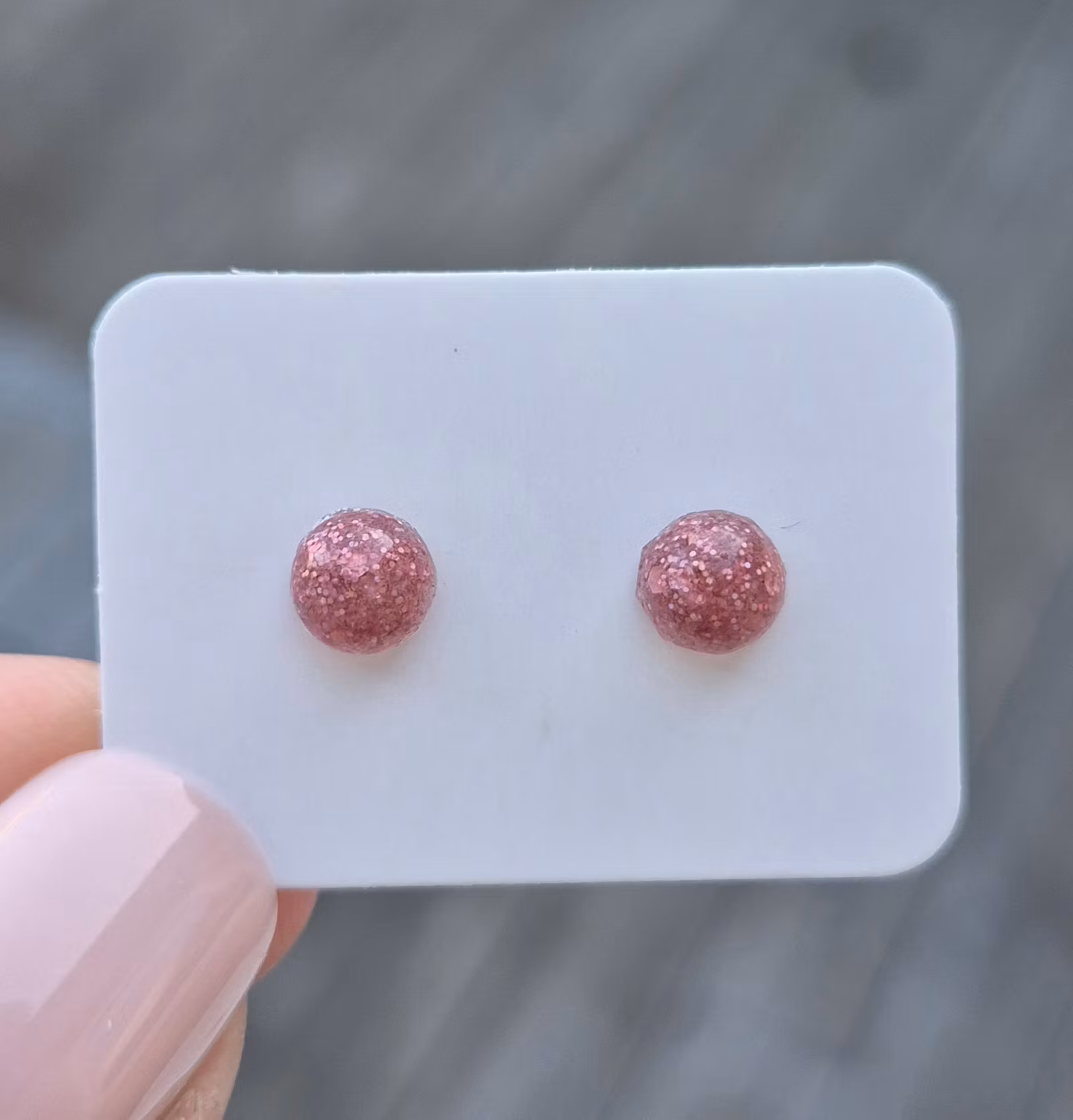 Örhänge Studs Mini glitter rosa