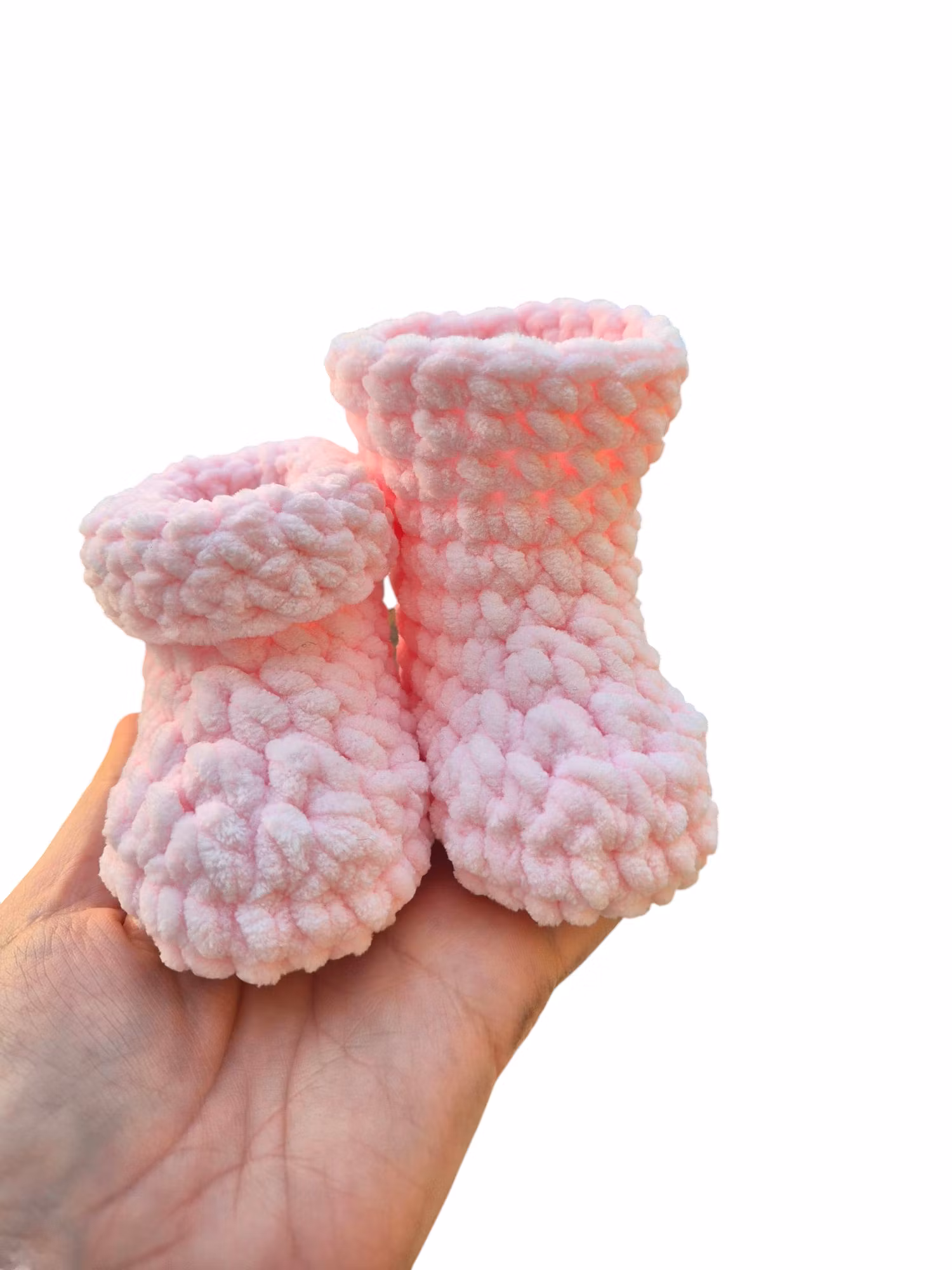 Virkade babykängor ljusrosa