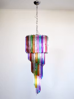 Murano ljuskrona fler färgade prismor