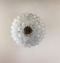 Stor Murano ljuskrona 48 vit