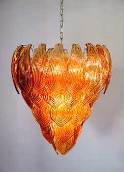 Enorm Italienska Murano Six-Tier Felci Glass ljuskrona