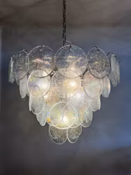 Enkel Murano takkrona - glasskivor klarglas 57