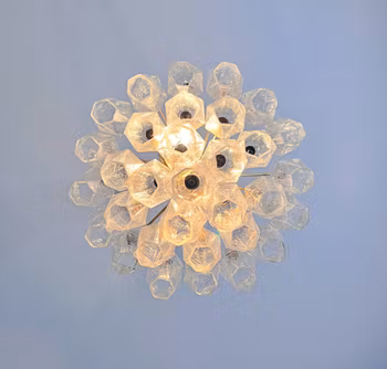 Murano ljuskrona – Poliedri  32 glas – Klar