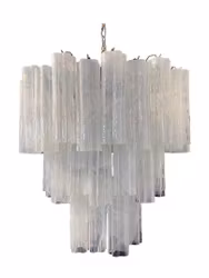 Stor Murano ljuskrona 48 vit