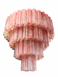 XL Enorm Murano takkrona - fyra våning - Rosa N1