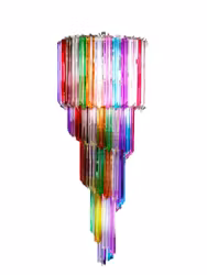 Murano ljuskrona fler färgade prismor