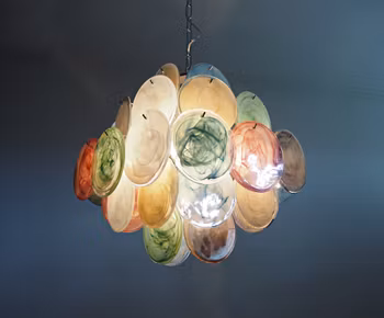 Italian Murano 36 alabaster multicolored
