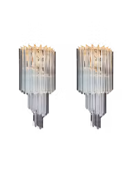 Ett par Murano vägglampor klarglas - Spiral 16