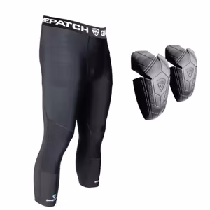 Gamepatch 3/4 Tights Black med löstagbara knäskydd