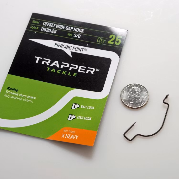 Trapper Hooks Offset Wide Gap Hook – X Heavy Gauge