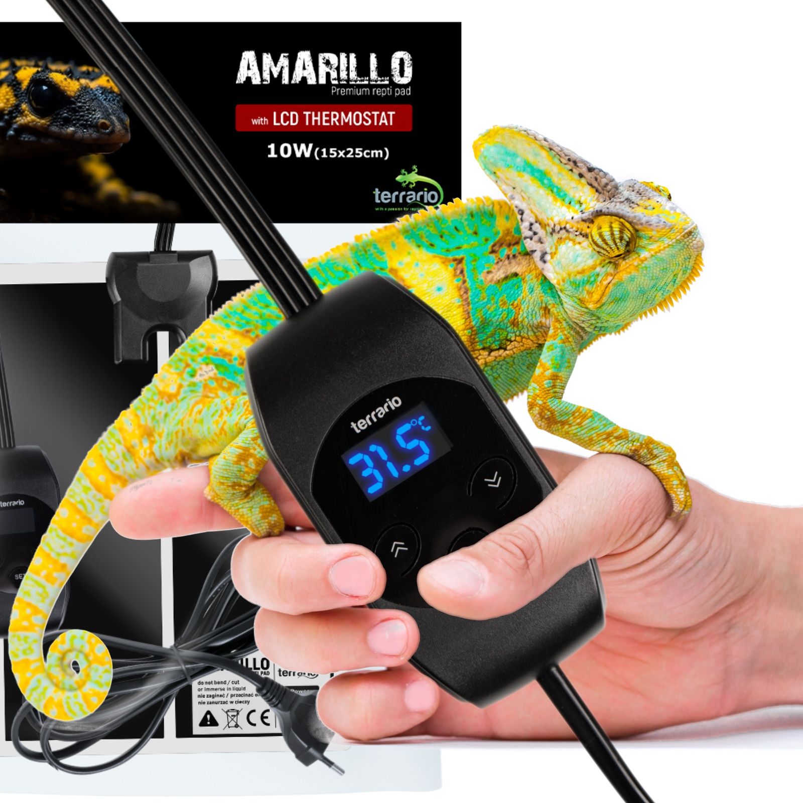 Terrario Amarillo 10W - värmematta med LCD-termostat