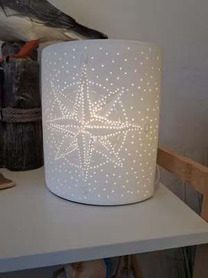 Porcelæn lampe ellipse vindrose
