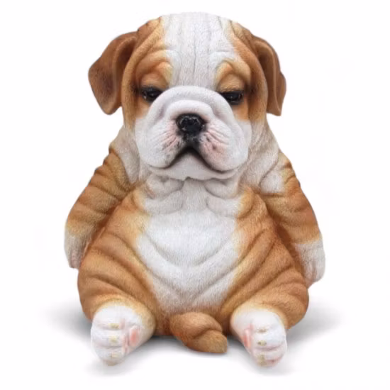 Bulldog sidder, brun