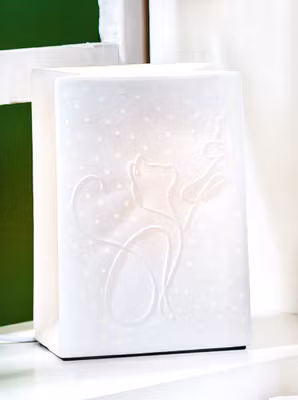 Bordlampe, rektangulær, "Love Cat"