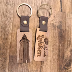 schlüsselanhänger Holz Leder lang/nøgleholder træ læder lang