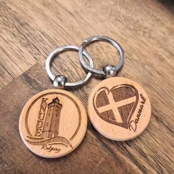 schlüsselanhänger Holz rund/nøglevedhæng træ rundt