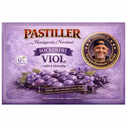 Sockerfria violpastiller ~50g