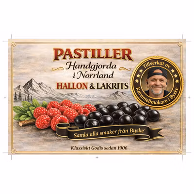 Pastiller Hallon/Lakrits ~50g