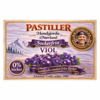 Sockerfria violpastiller ~50g