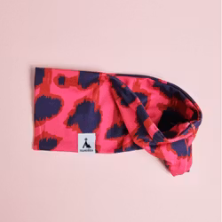 Våga Headband Neon Pink / Flame Red / Navy Patterned