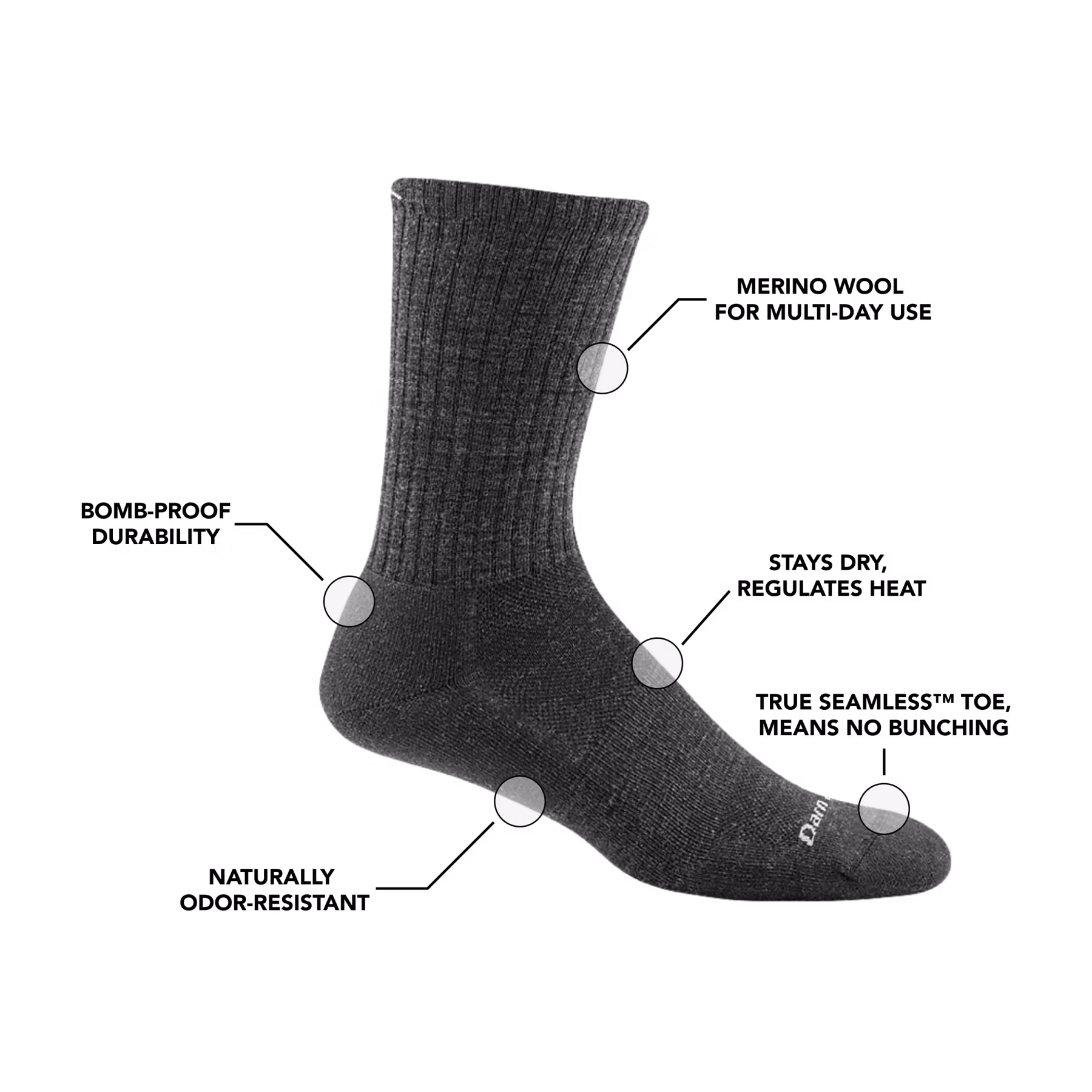 Darn Tough PCT Micro Crew Lightweight with Cushion - Chaussettes de Darn Tough PCT Micro Crew Lightweight with Cushion - Chaussettes de