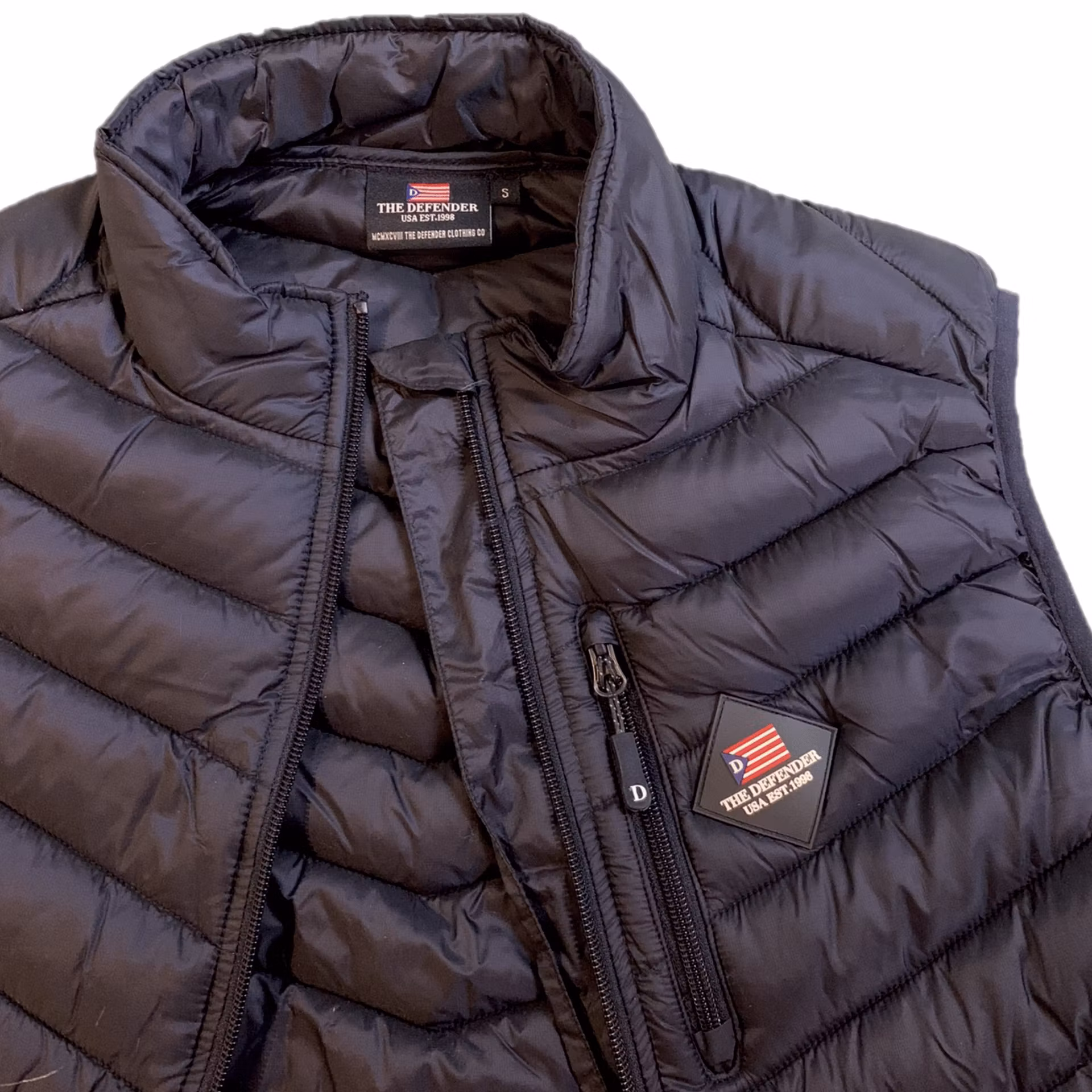 Lättviktsväst Tunn väst med krage Mörkblå