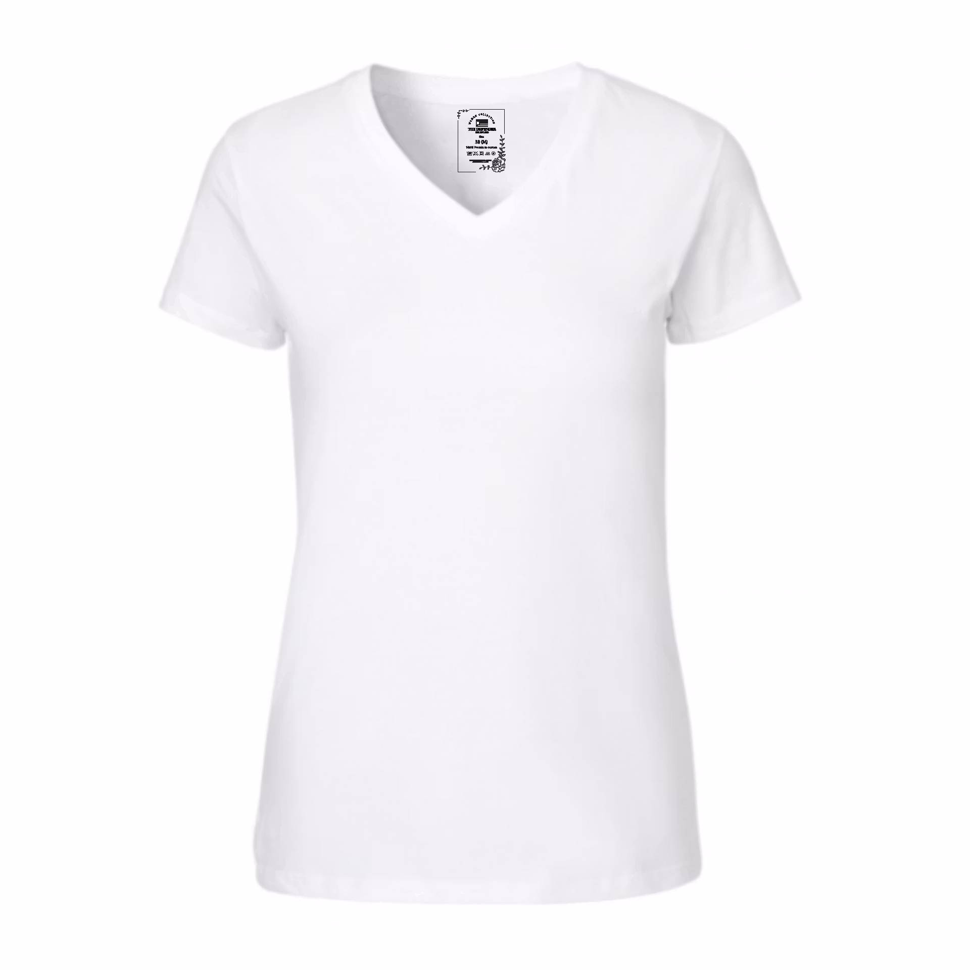 Sandra v-neck t-shirt vit, dam