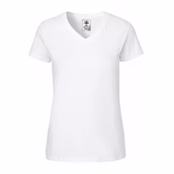 Sandra v-neck t-shirt vit, dam