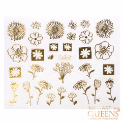 Stickers Gold Flowers