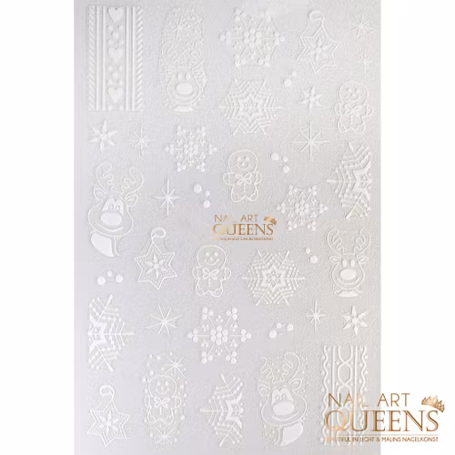 Stickers White Christmas Reindeer Snowflake