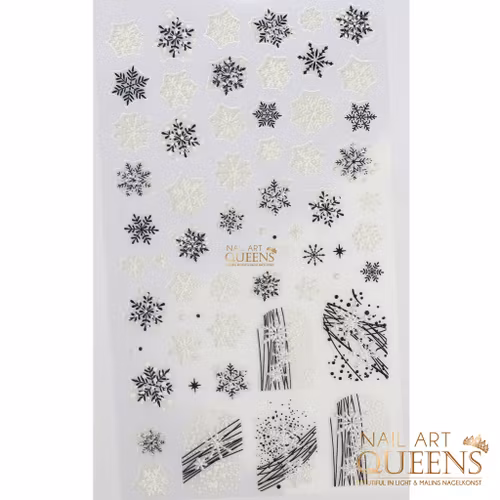 Stickers Christmas Black and white Snowflakes
