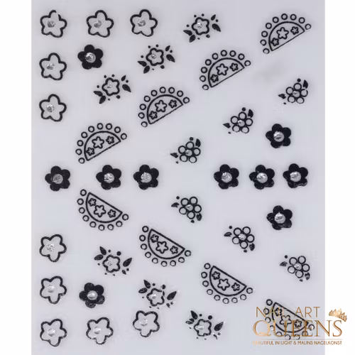 Stickers Black flowers