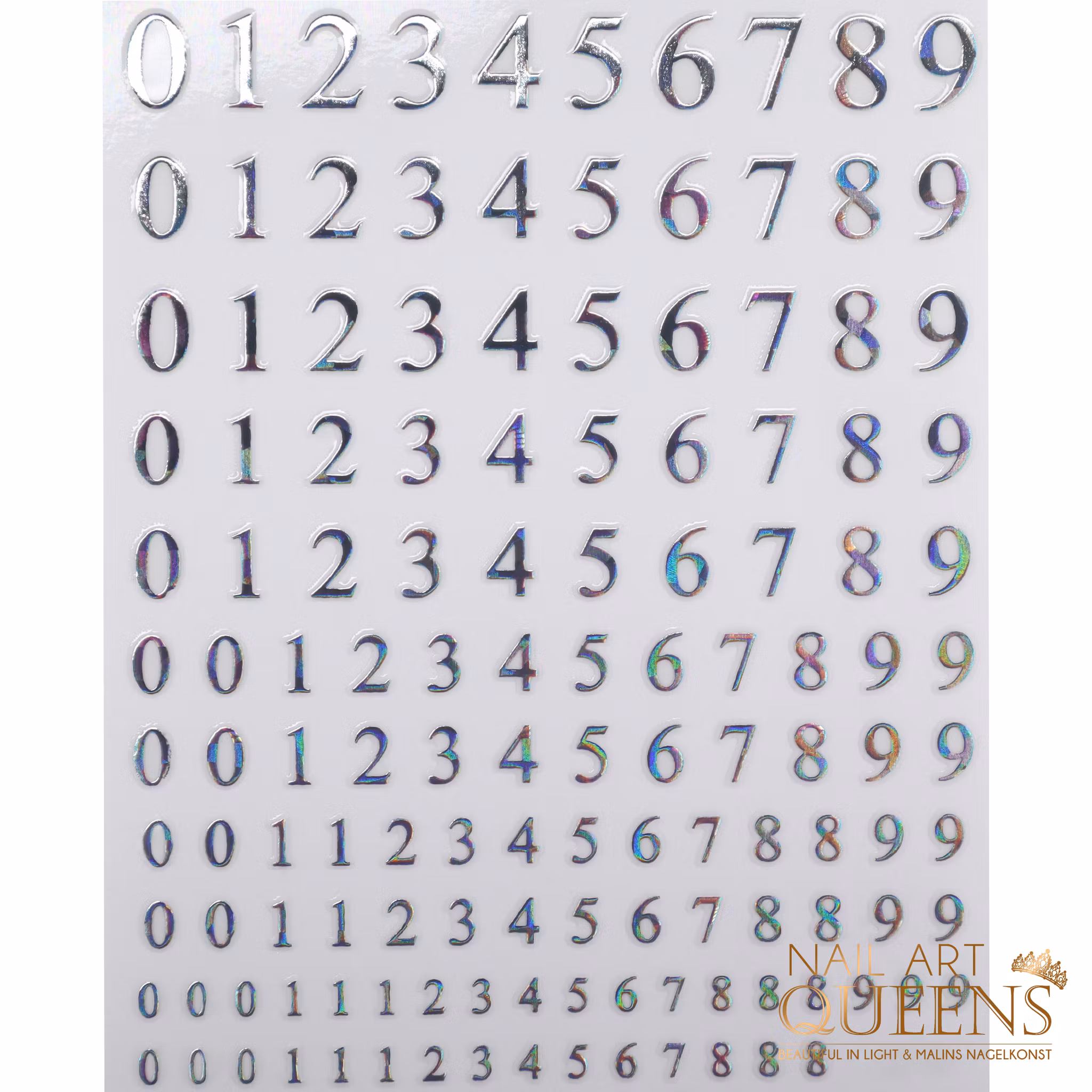 Stickers Silver holo number