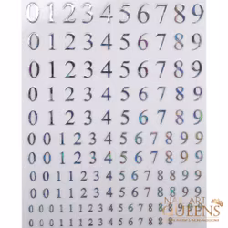 Stickers Silver holo number