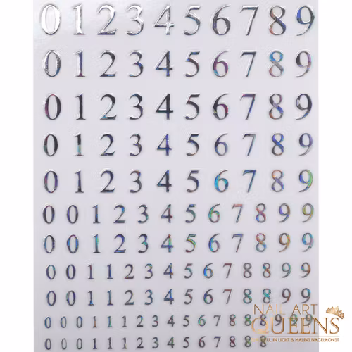 Stickers Silver holo number