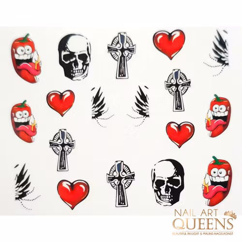 Stickers Sculls and hearts