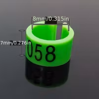 Plastik ring med nummer 8cm Vit (100st)